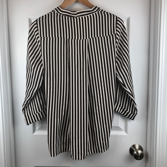 SOLD | Glamorous Striped Faux Wrap Blouse - Picture 6 of 8